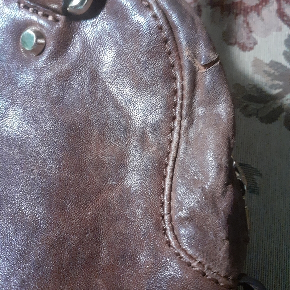 Michael Kors Brown Studded Leather Bag - Picture 5 of 11